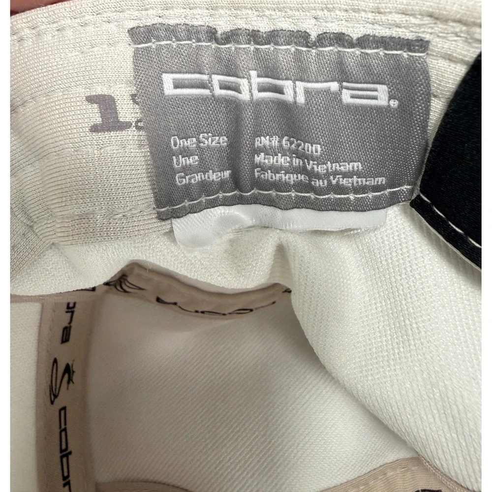 Cobra Golf Hat Mens White Orange Embroidered 5 Panel Snapback Cap 110 Flexfit